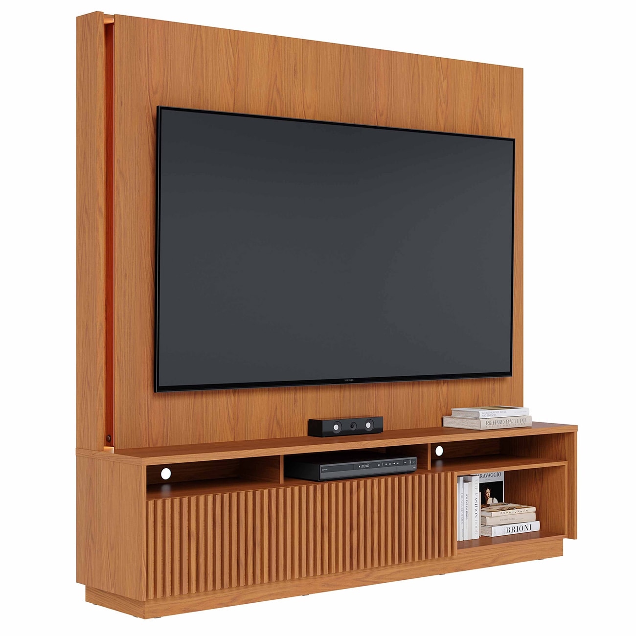 Estante Painel TV 75 Pol Com LED 200cm Mafra Freijó C05 - Mpozenato