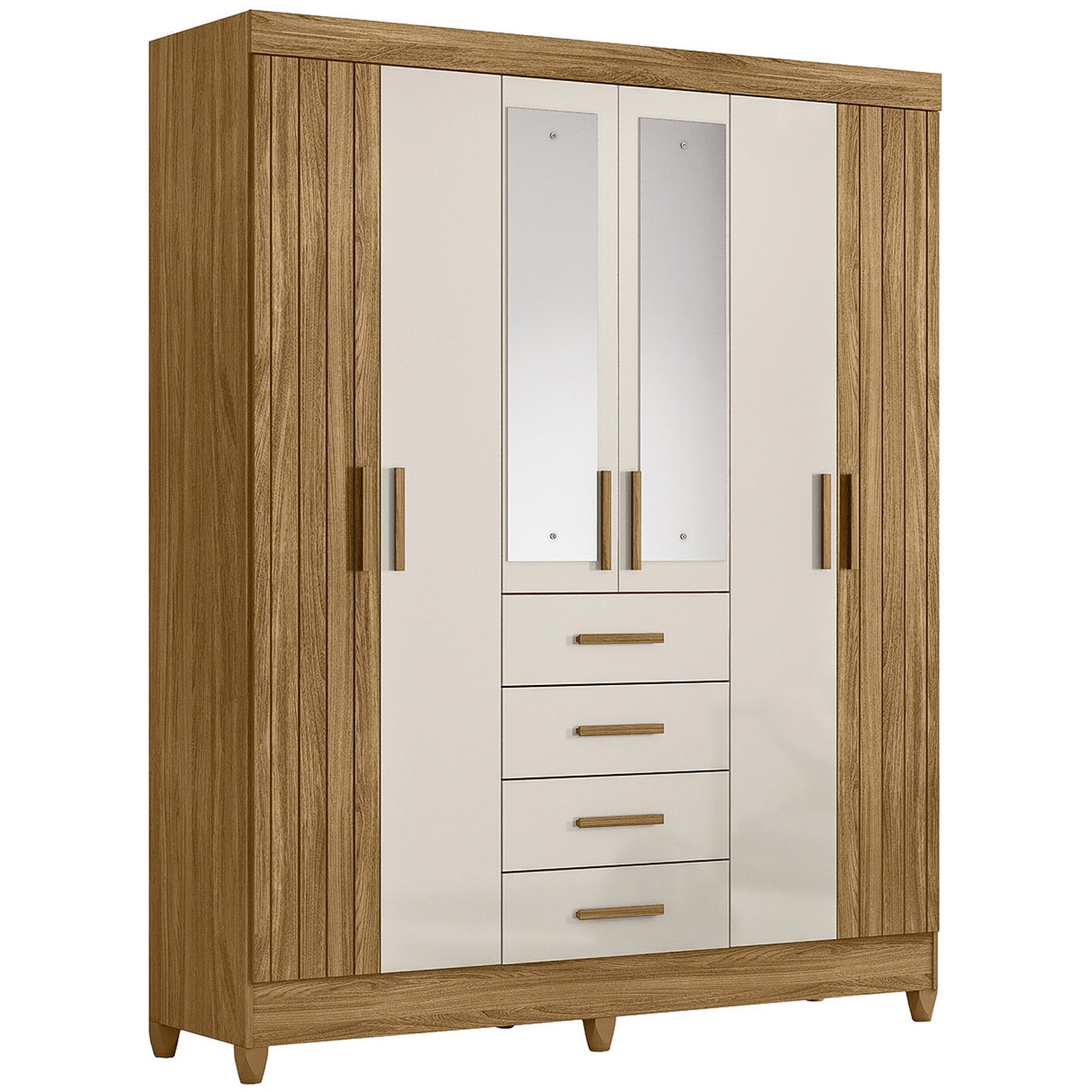 Guarda Roupa Casal 165cm 6 Portas Khani Freijó/Off Z17 - Mpozenato