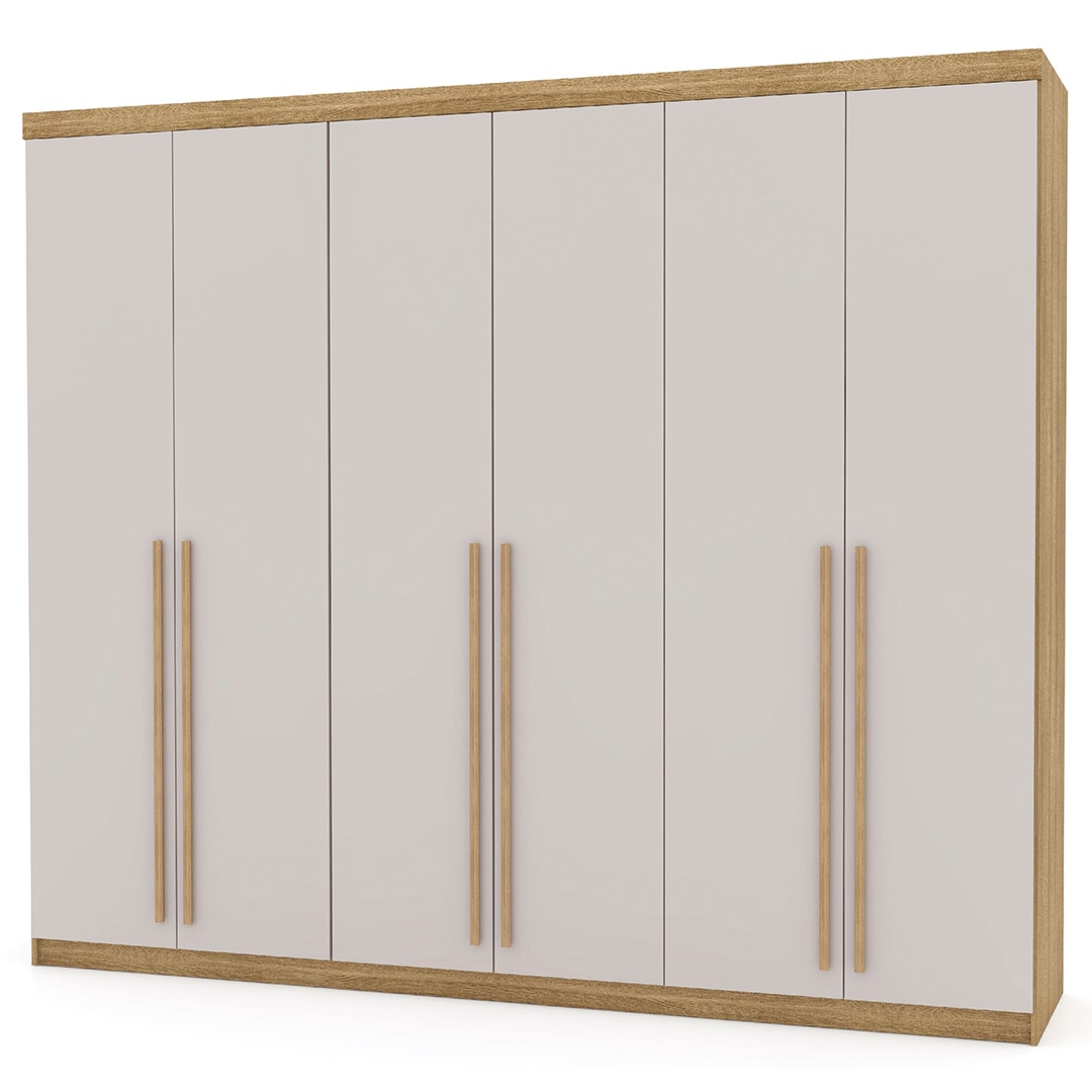 Guarda Roupa Casal 276cm 3 Gavetas Dubai Majestic Nature/Fendi