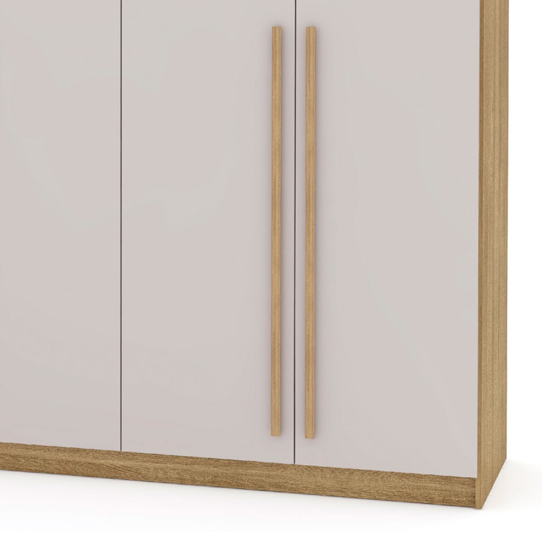 Guarda Roupa Casal 276cm 3 Gavetas Dubai Majestic Nature/Fendi