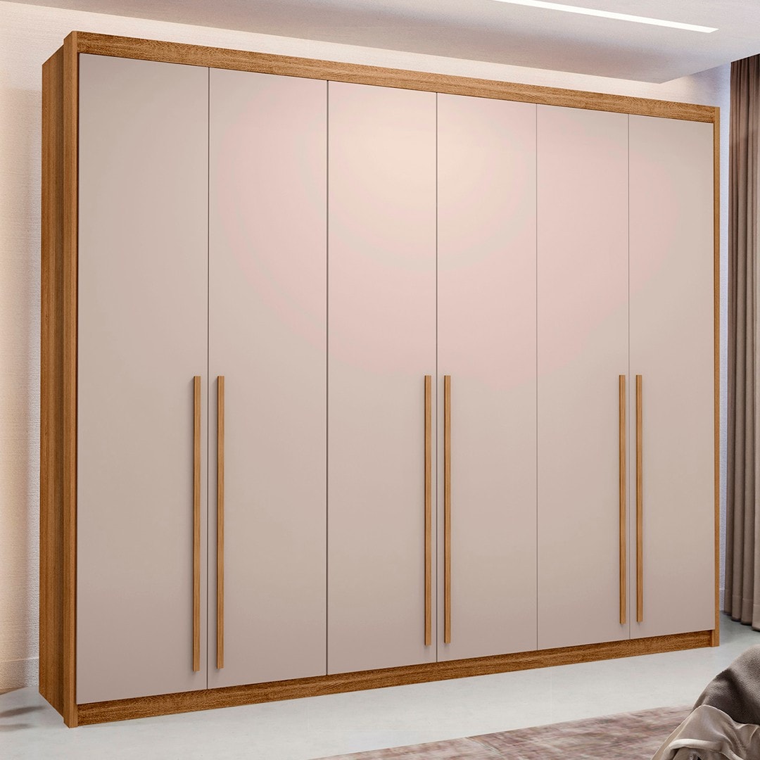 Guarda Roupa Casal 276cm 6 Gavetas Dubai Majestic Nature/Fendi