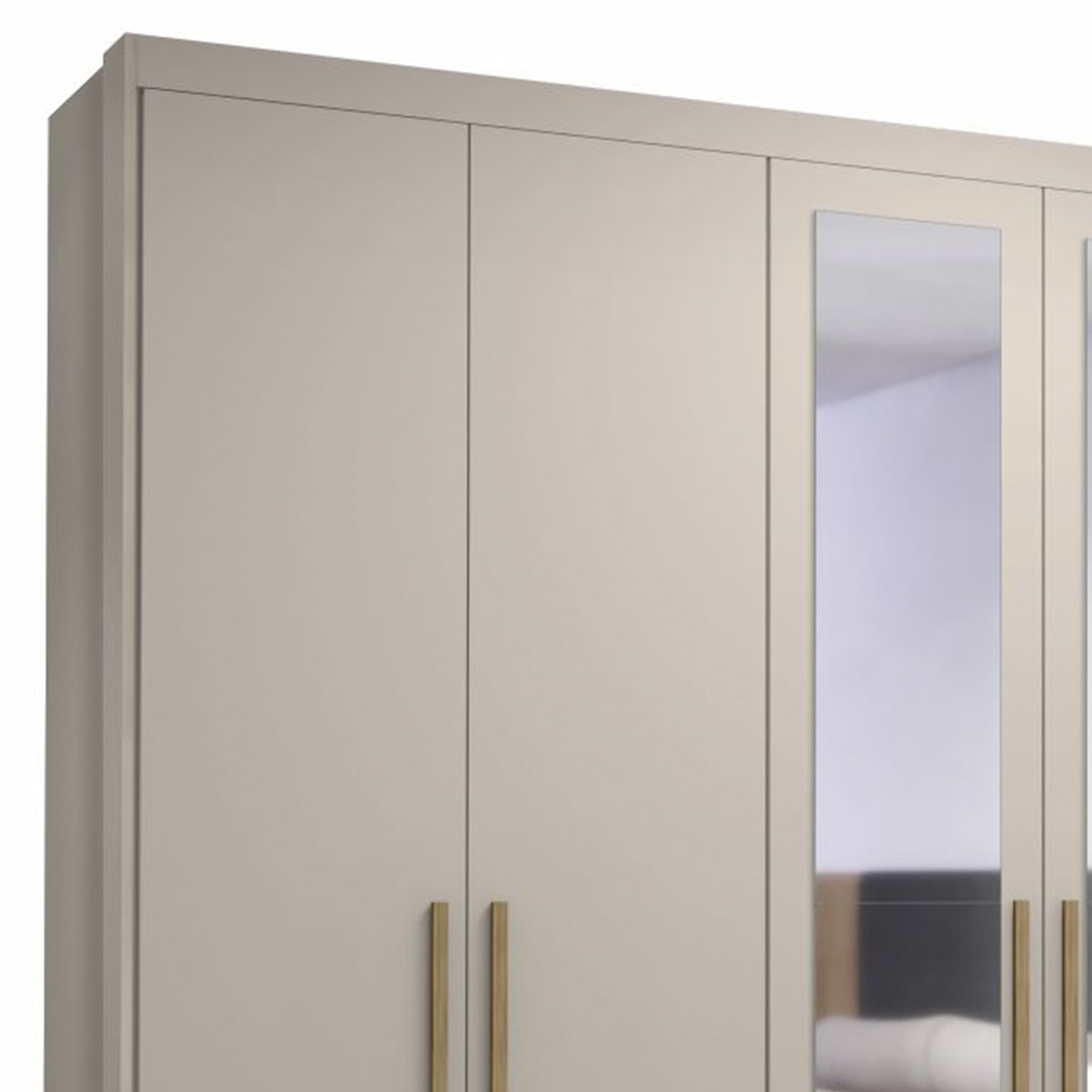 Guarda Roupa Casal 6 Gavetas Espelho Dubai Majestic Fendi - Vila Rica