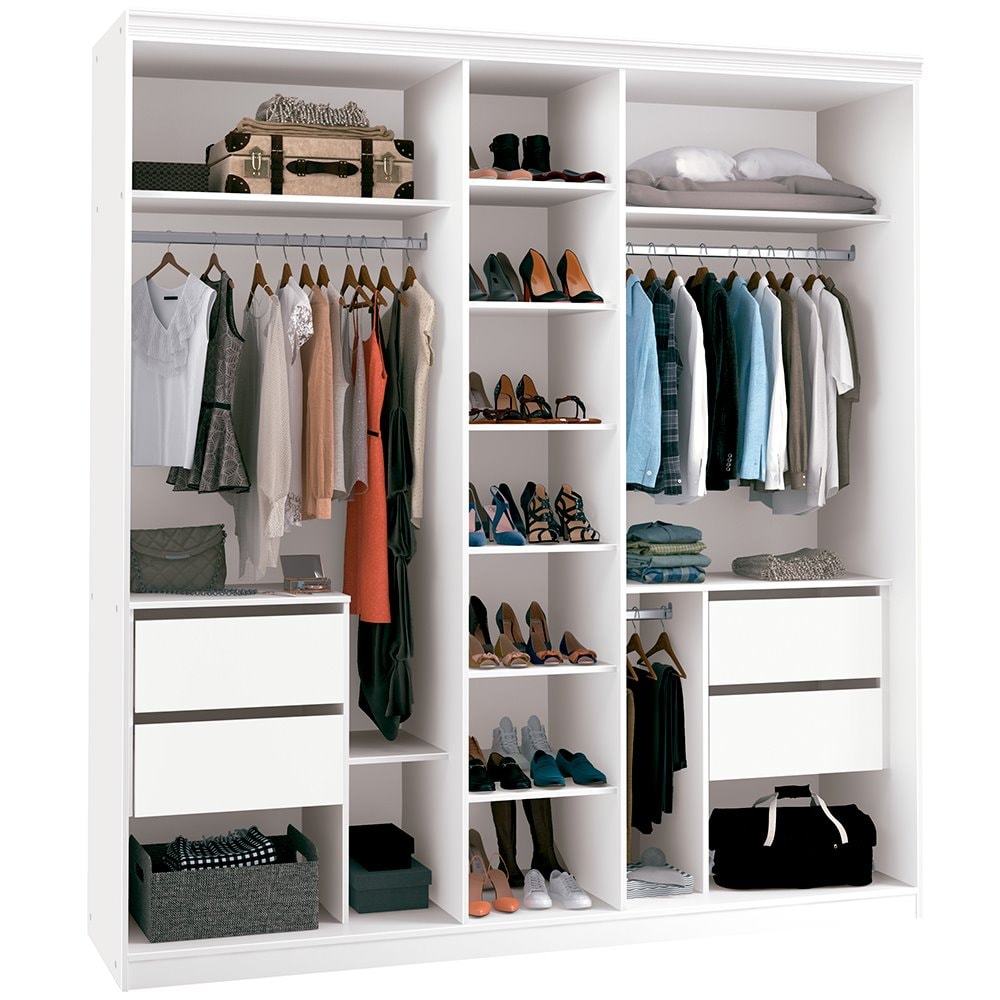 Guarda Roupa Casal com Sapateira 5 Portas Duo F08 Branco - Mpozenato