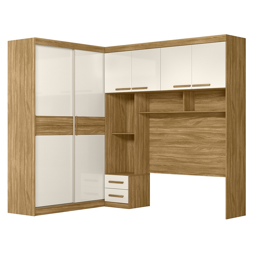 Guarda Roupa Casal Modulado Completo Lorena Z17 Freijó/Off White