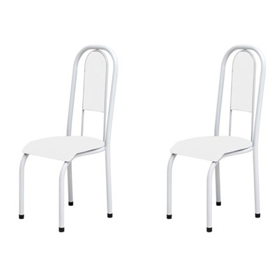 Kit 2 Cadeiras Anatômicas 0.122 Estofada Branco - Marcheli