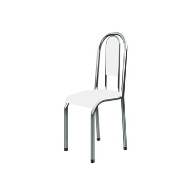 Kit 2 Cadeiras Anatômicas 0.122 Estofada Cromado/Branco - Marcheli