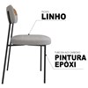 Kit 2 Cadeiras Estofadas Milli Corano/Linho F02 Caramelo/Cinza - Mpozenato
