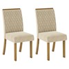 Kit 2 Cadeiras Estofadas para Sala de Jantar Vega Nature/Linho - Henn