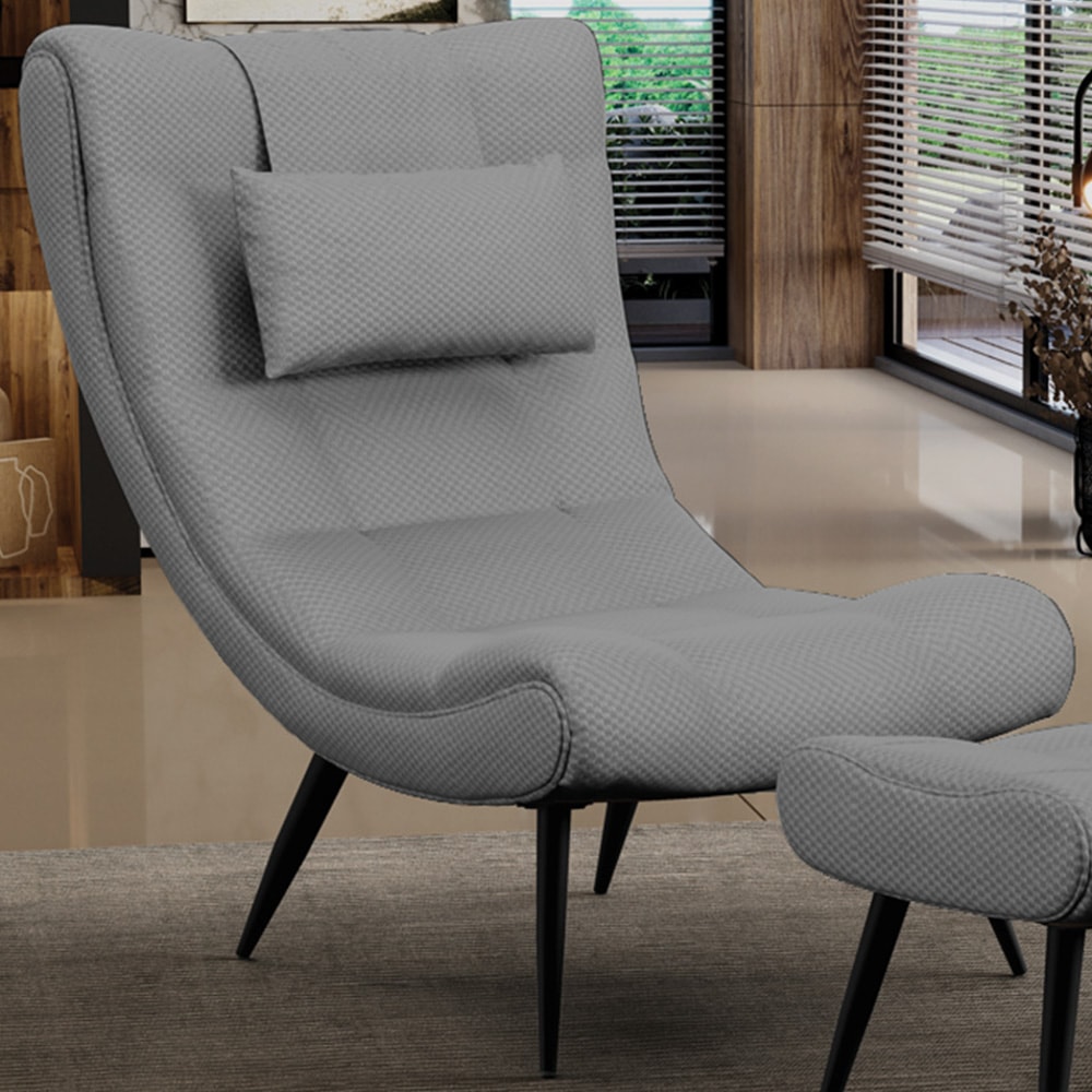 Suede fabric pigeon lounge chair & footstool hot sale