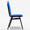 Kit 3 Cadeiras Hoteleira Auditório Hotel Empilhável Fixa Azul - Pethiflex