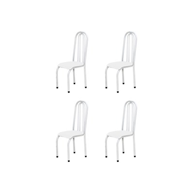 Kit 4 Cadeiras Altas 0.123 Anatômica Branco - Marcheli