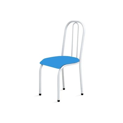 Kit 4 Cadeiras Baixas 0.104 Anatômica Branco/Azul - Marcheli