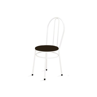 Kit 4 Cadeiras Baixas 0.134 Redonda Branco/Marrom Escuro - Marcheli