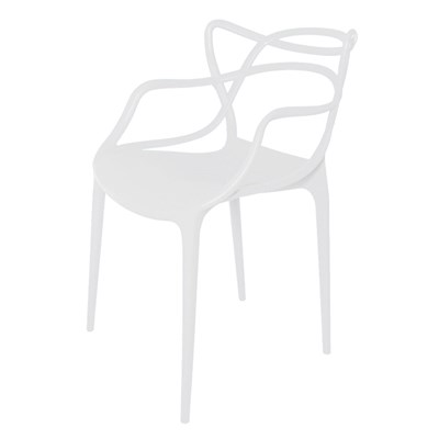 Kit 4 Cadeiras Decorativas Para Sala de Jantar Amsterdam F01 Branca - Mpozenato