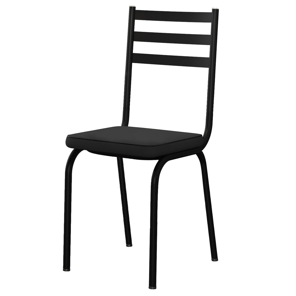 Jogo de Mesa Malva 140cm e 6 Cadeiras 118 Preto - Artefamol