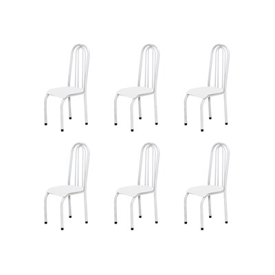 Kit 6 Cadeiras Altas 0.123 Anatômica Branco - Marcheli