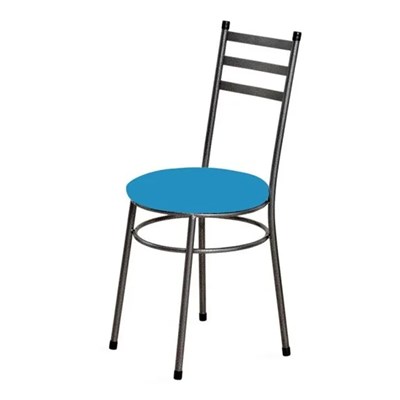 Kit 6 Cadeiras Baixas 0.135 Redonda Craqueado/Azul - Marcheli
