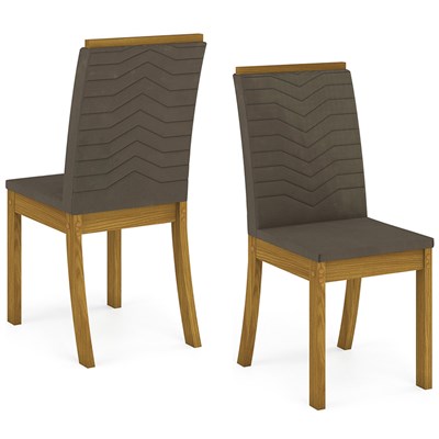 Kit 6 Cadeiras Estofadas para Sala de Jantar Isa Nature/Bege - Henn