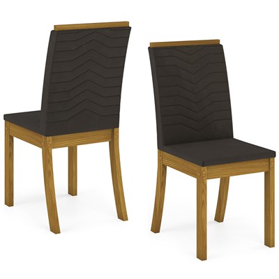 Kit 6 Cadeiras Estofadas para Sala de Jantar Isa Nature/Marrom - Henn