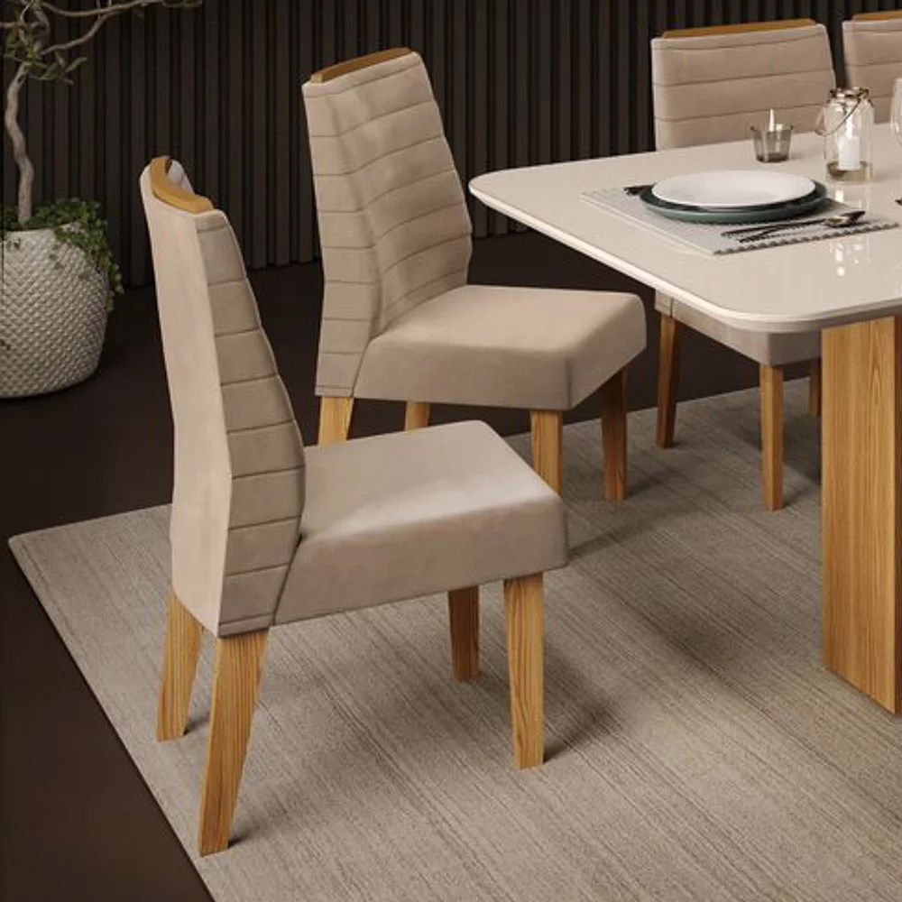 Conjunto 2 Cadeiras de Jantar Blad - Wood Prime VM 34568, jogo de cadeiras  para sala de jantar 