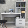 Mesa Escrivaninha para Computador com Estante Livreiro 2 Gavetas ESC 4002 Branco - Appunto