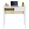 Mesa Para Computador Escrivaninha 1 Gaveta Click 90 Branco Fosco/Tauari Nobre - Colibri
