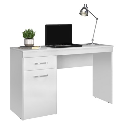 Mesa Para Computador Escrivaninha 1 Porta 1 Gaveta Vitória D02 Branco - Mpozenato