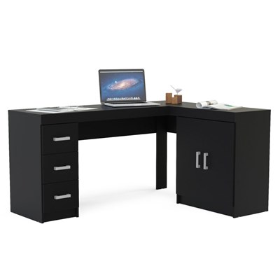 Mesa Para Computador Escrivaninha de Canto Espanha Preto - Politorno