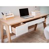 Mesa para Computador Escrivaninha Trend 3 Gavetas Hanover/Off White - Artesano