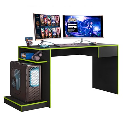 Mesa para Computador Gamer Speed B03 Preto/Verde - Mpozenato