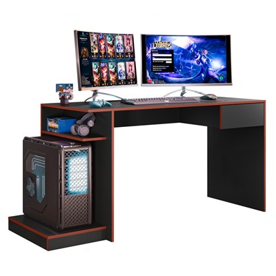 Mesa para Computador Gamer Speed B03 Preto/Vermelho - Mpozenato