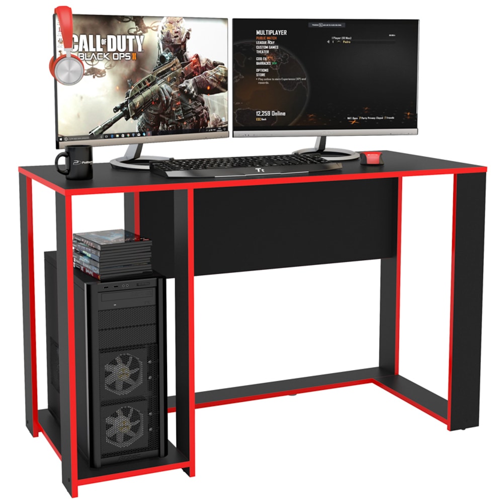 Mesa para Computador Notebook Desk Game DRX 5000 Preto/Vermelho - Móveis  Leão