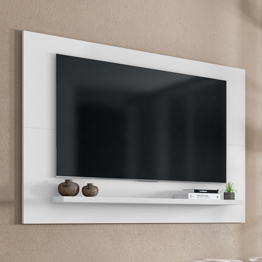 Painel Para TV Até 60 Pol. Com Prateleira 1.35 Safira C14 Branco ...