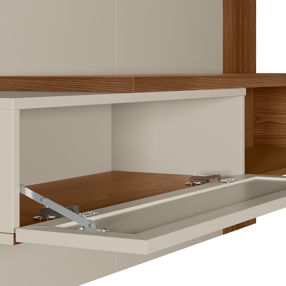 Painel Suspenso para TV até 60 Pol. 1 Porta Pitaya L06 Freijó/Off White ...