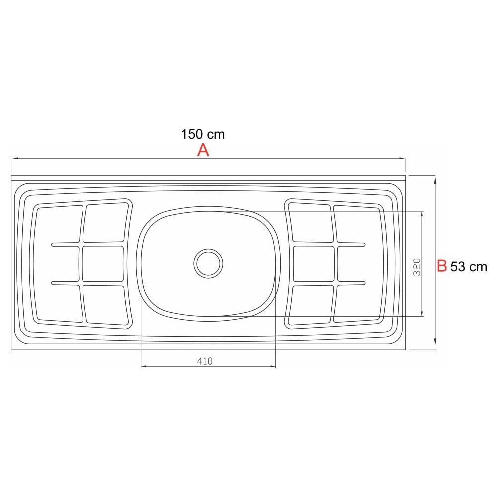 Pia de Cozinha Com Cuba e Válvula Bali 100cm Aço Inox - Ghel Plus