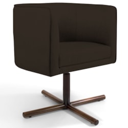 Poltrona Decorativa Giratória Base Xis Madeira Betina C-34 Corano Marr