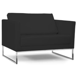 Poltrona Decorativa Maia 106cm C05 Corino Preto - Domi