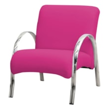 Poltrona Decorativa Polly 1 Lugar Corino Rosa - Matrix Poltrona Decorativa Polly 1 Lugar Corino Rosa - Matrix