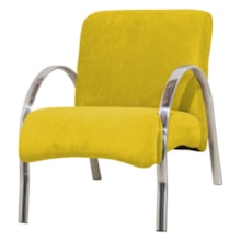 Poltrona Decorativa Polly 1 Lugar Suede Amarelo - Matrix Poltrona Decorativa Polly 1 Lugar Suede Amarelo - Matrix
