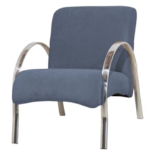 Poltrona Decorativa Polly 1 Lugar Suede Azul - Matrix Poltrona Decorativa Polly 1 Lugar Suede Azul - Matrix