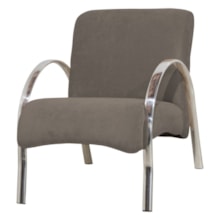 Poltrona Decorativa Polly 1 Lugar Suede Marrom Claro - Matrix Poltrona Decorativa Polly 1 Lugar Suede Marrom Claro - Matrix