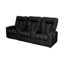 Poltrona Tripla Reclinável de Cinema Jetta MX9 Corino Preto - Matrix Poltrona Tripla Reclinável de Cinema Jetta MX9 Corino Preto - Matrix
