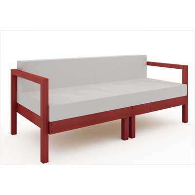 Sofá 2 Lugares Componível com Almofadas Lazy Stain Vermelho - Mão & Formão