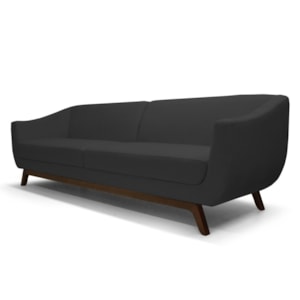 Sofá Atenas 3 Lugares 210cm C05 Corino Preto - Domi Sofá Atenas 3 Lugares 210cm C05 Corino Preto - Domi