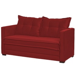 Sofá Cama Casal Articulável 2 Lugares Londres Suede Vermelho - D'Moneg