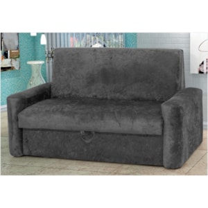Sofá Cama com Baú Carol Suede Amassado Cinza - Matrix Sofá Cama com Baú Carol Suede Amassado Cinza - Matrix