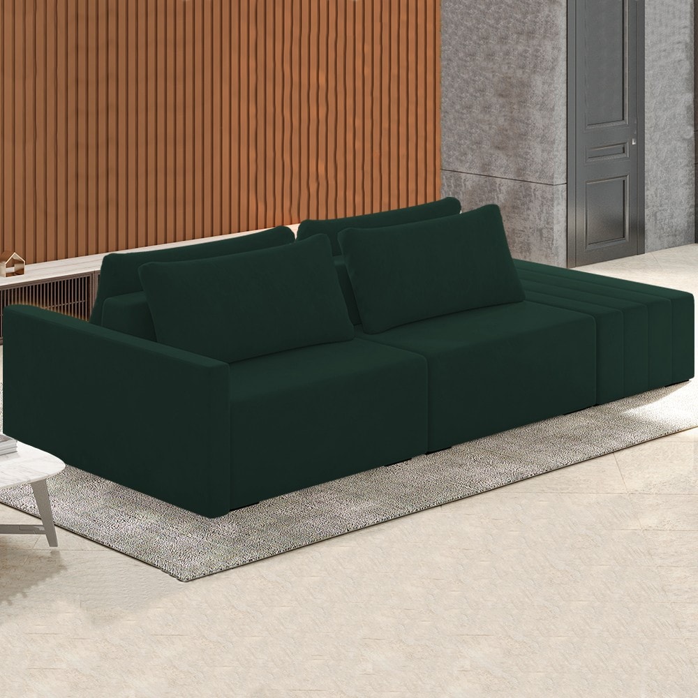 Sofá Ilha Modular com Puff para Sala Living 232cm Georgia Z08