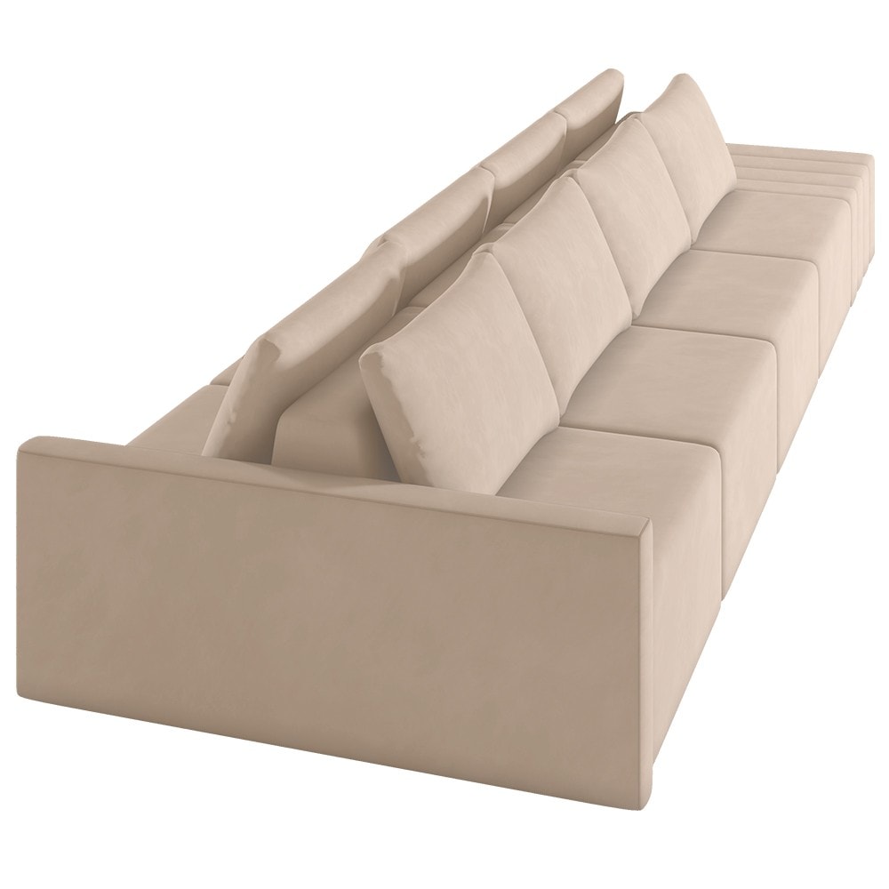 Sofá Ilha Modular com Puff para Sala Living 432cm Georgia Z08