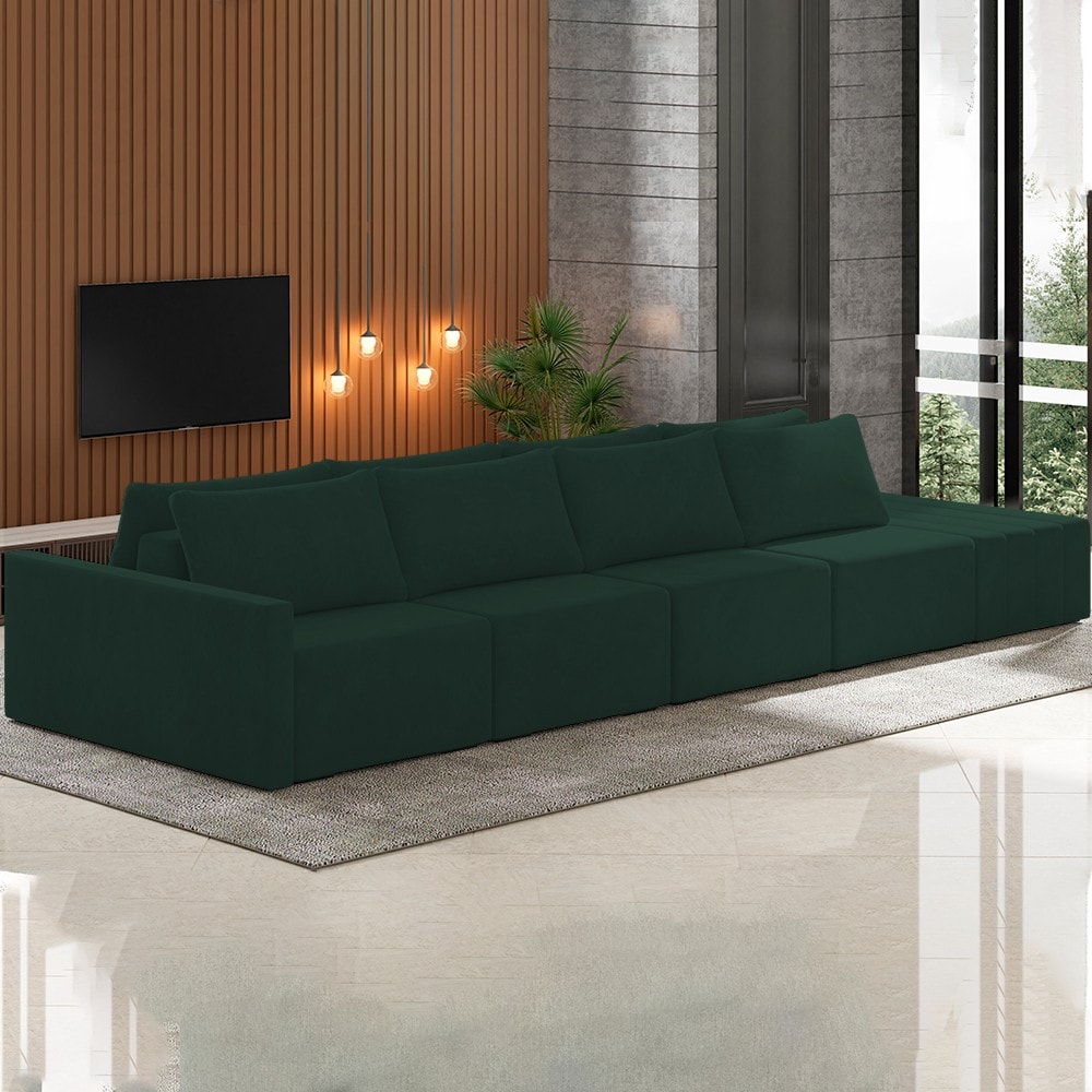 Sofá Ilha Modular com Puff para Sala Living 432cm Georgia Z08